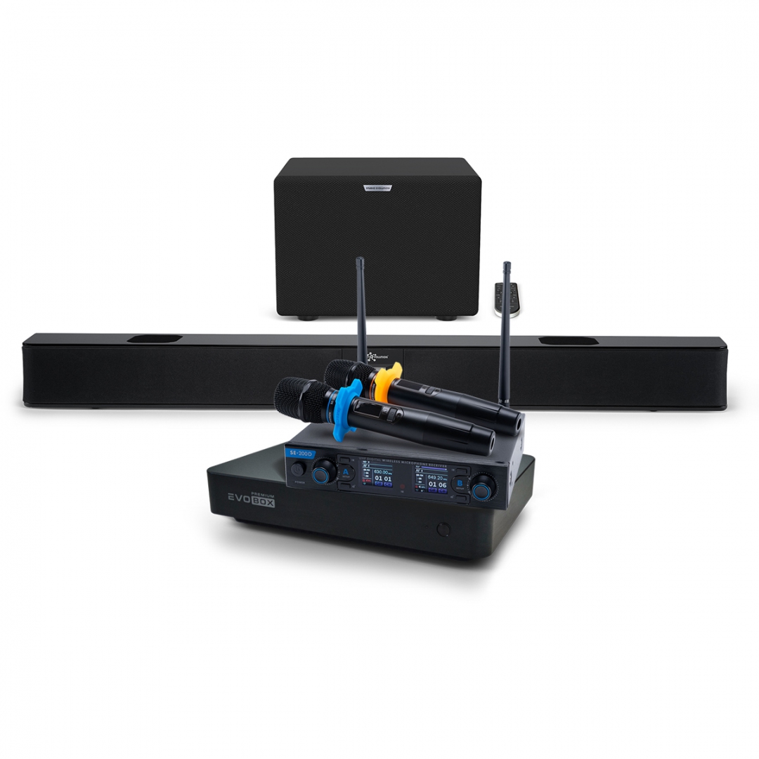 Hi-End караоке-система EVOBOX Premium + EvoSoundBar (саундбар с караоке) в Холмске